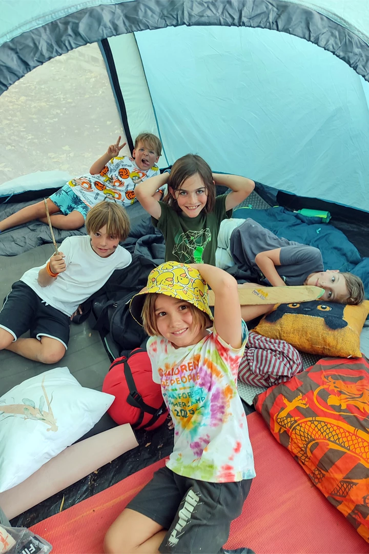 A tent ready for the camp sleepover